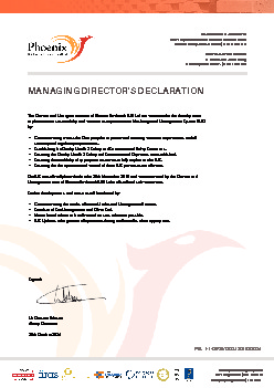 MANAGING DIRECTORS DECLARATION